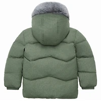 Rokka&Rolla Baby Boys Mini Fur Trim Hooded Puffer Jacket