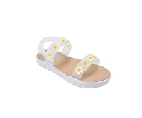 bebe Toddler Girl's Sandals with Back Strap and Daisy Detail