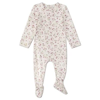 MeMoi Baby and Toddler Girls "Full Bloom" Floral Pointelle Footie