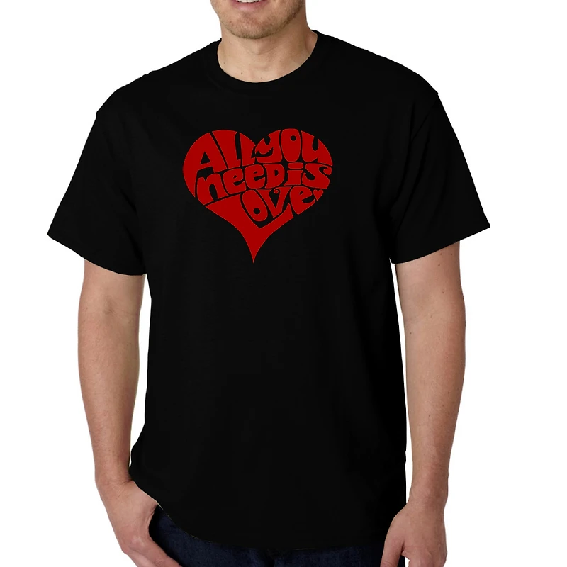 LA Pop Art Men's Word T-Shirt - "All You Need Is Love"