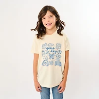 The Juniper Shop - Game Day Soccer Sketched Collage Youth Short Sleeve Graphic T-Shirt