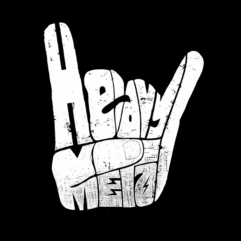 LA Pop Art Heavy Metal - Men's Word Hooded Sweatshirt