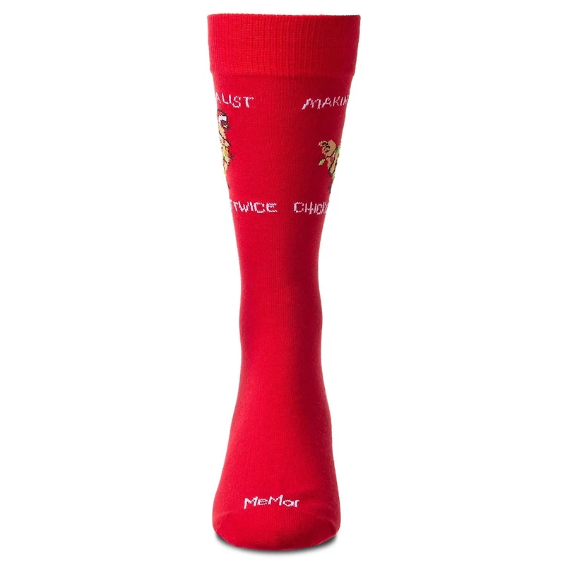 MeMoi Men's "Chicken It Twice" Christmas Holiday Novelty Crew Socks