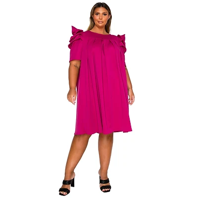 L I V D Women's Plus Zaya Pleated Swing Dress