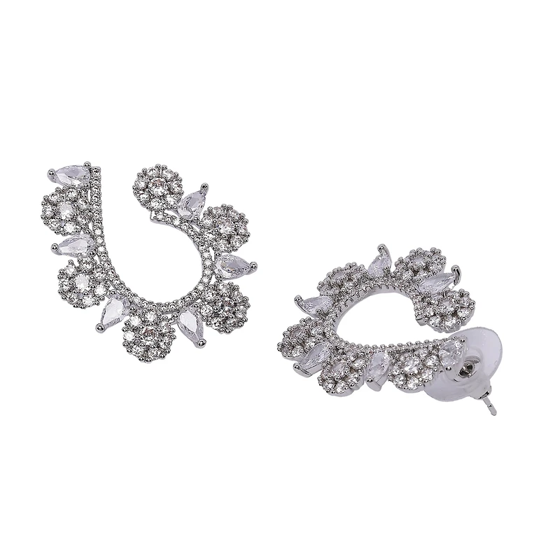 AGP PARIS Womens Contemporary U Shaped Hoop Earrings