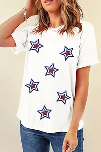 Threaded Pear Women's Sequin Star Tee