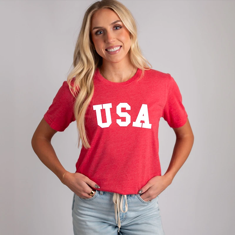 Simply Sage Market - USA Bold Women's Short Sleeve Graphic T-Shirt