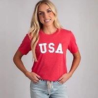Simply Sage Market - USA Bold Women's Short Sleeve Graphic T-Shirt