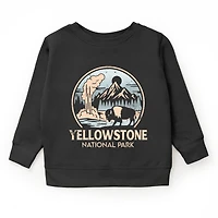 The Juniper Shop Youth Fleece Sweatshirt - Yellowstone National Park Two-Toned Circle Graphic