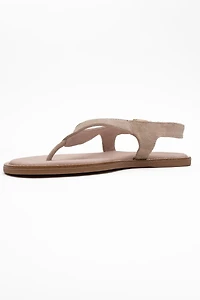 Forever & Always Womens Belinda Leather Thong Sandalss