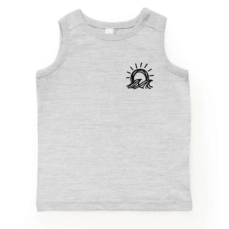 The Juniper Shop - Sun and Waves Sketch Youth Tank Top