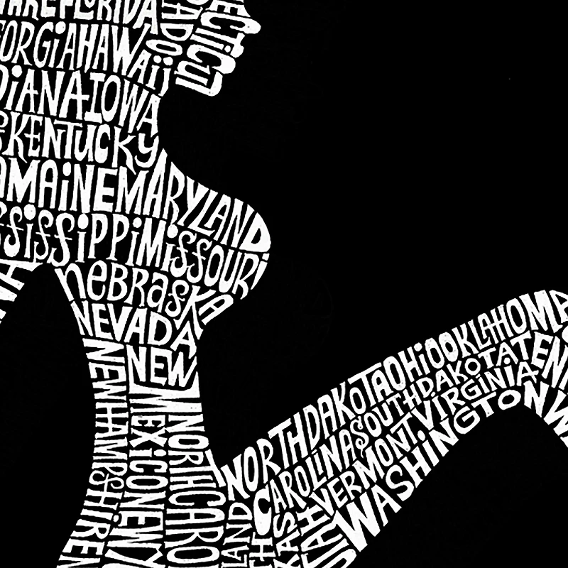 LA Pop Art Men's Mudflap Girl Word T-Shirt