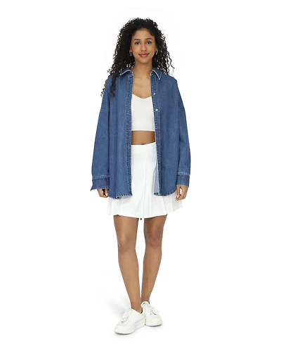 Belle & Bloom Womens Into Him Oversized Denim Shirt