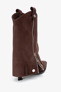 Prologue Shoes Womens Lola Zip Pointed Toe Heel Boot