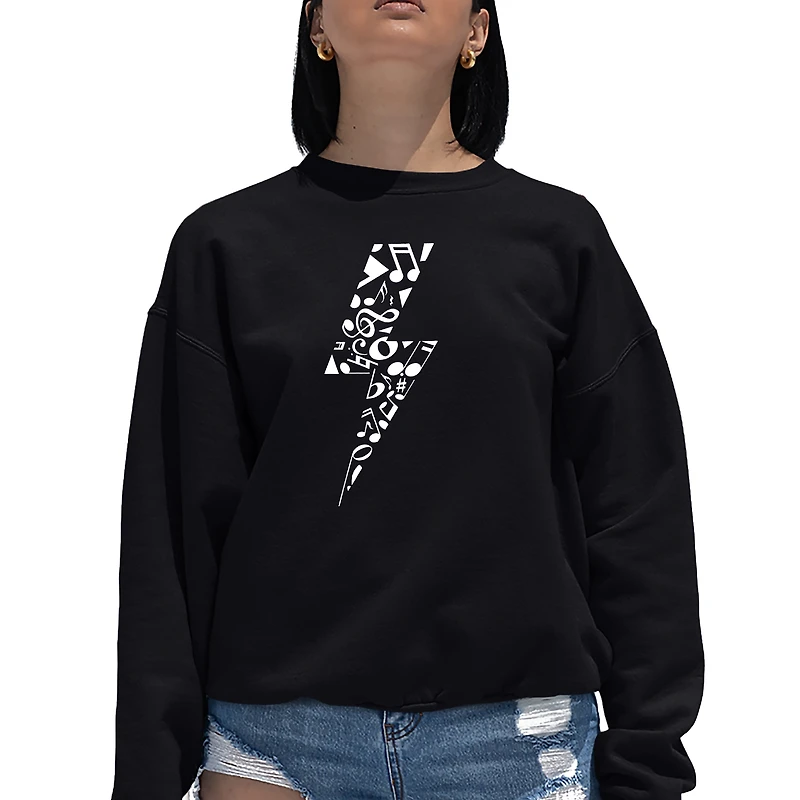 LA Pop Art Lightning Bolt - Women's Word Crewneck Sweatshirt