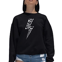 LA Pop Art Lightning Bolt - Women's Word Crewneck Sweatshirt