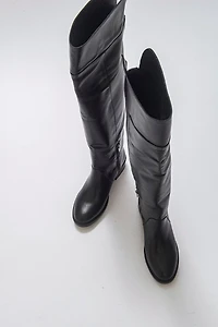 Forever & Always Womens Petya Leather Over the Knee Boots
