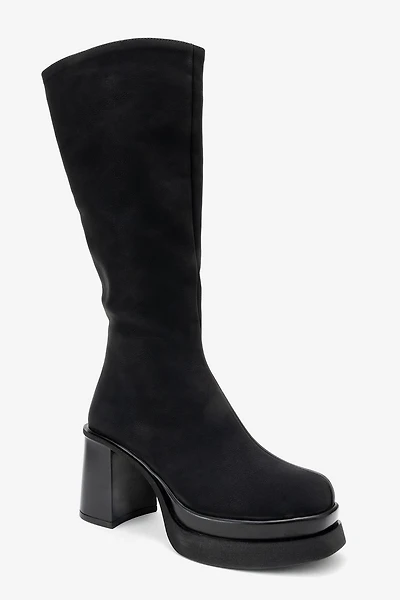 Prologue Shoes Womens Carm Nubuck Platform Mid Calf Boot