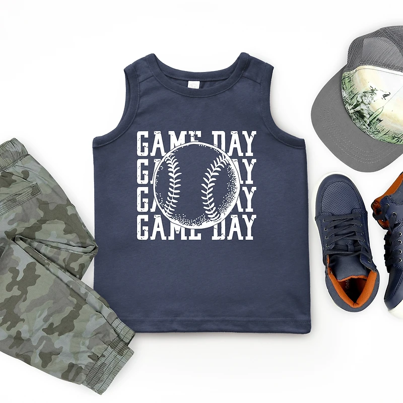 The Juniper Shop - Distressed Game Day Baseball Youth Tank Top