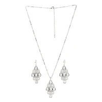 AGP PARIS Pearlescent Waterfall Womens Necklace and Earrings Set