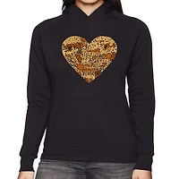 LA Pop Art Thanksgiving Heart - Women's Word Hooded Sweatshirt