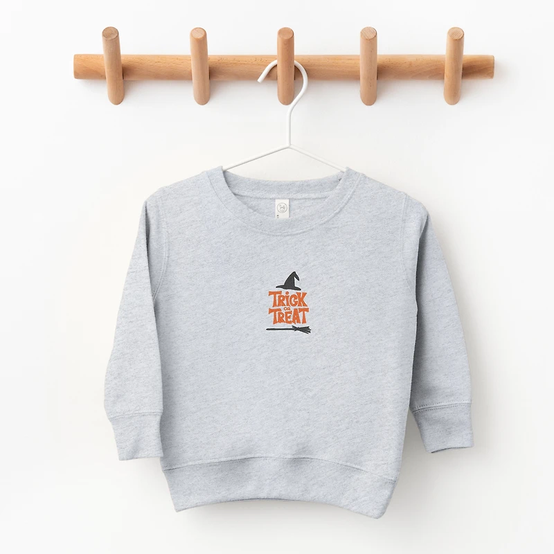 The Juniper Shop - Toddler Graphic Sweatshirt Embroidered Broom Trick or Treat
