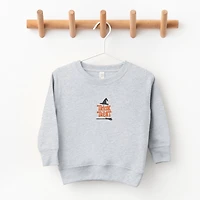 The Juniper Shop - Toddler Graphic Sweatshirt Embroidered Broom Trick or Treat
