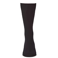 MeMoi Men's Bamboo Blend Solid Woven Ribbed Crew Socks
