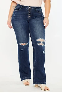 KanCan Women's Plus Harley Mid Rise Flare Jeans