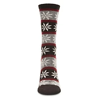 MeMoi Women's Soft Snowflake Fair Isle Cashmere Blend Crew Socks
