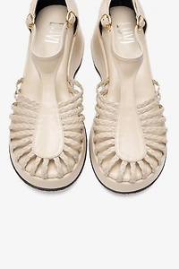 Prologue Shoes Womens Barry Woven Wedge Sandal