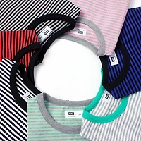MyKids-USA Baby Striped-Pattern Crewneck with Short Sleeve Cotton T-Shirt