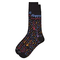 MeMoi Men's Happy Everything Rayon From Bamboo Crew Socks