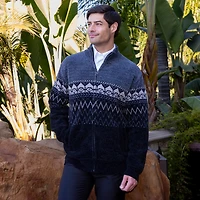 Gioberti Men's Knitted Chenille Cardigan Sweater With Flannel Lining