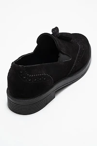 Forever & Always Womens Alex Leather Tassel Loafers