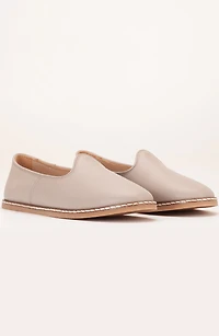 Forever & Always Womens Dalya Leather Slip On Flats