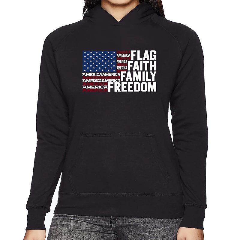 LA Pop Art Faith Flag - Women's Word Hooded Sweatshirt