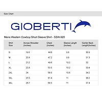 Gioberti Men's Western Cowboy Short Sleeve Shirt with Snap Buttons