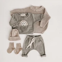 MyKids-USA Baby Rainbow Sun Pattern Hoodies Combo Pants Sets