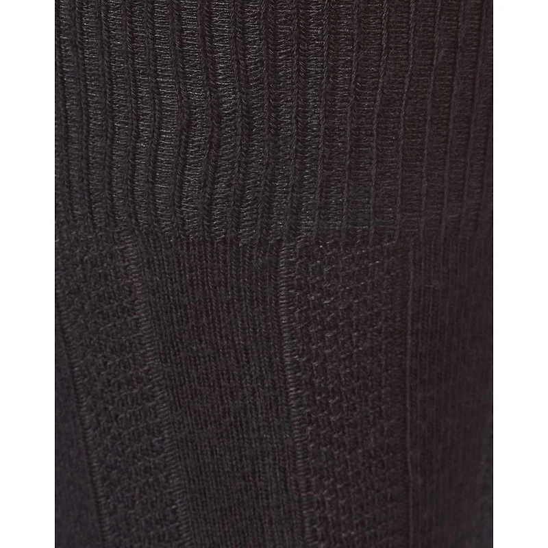 MeMoi Men's Bamboo Blend Solid Woven Ribbed Crew Socks