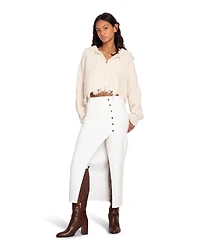 Belle & Bloom Womens Can't Forget You Denim Midi Skirt