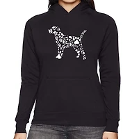 LA Pop Art Dog Paw Prints - Women's Word Hooded Sweatshirt
