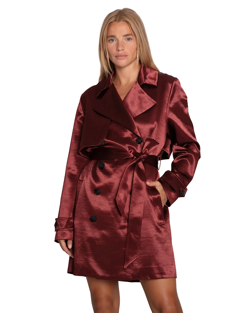 Belle & Bloom Womens Will You Stay Trench Dress