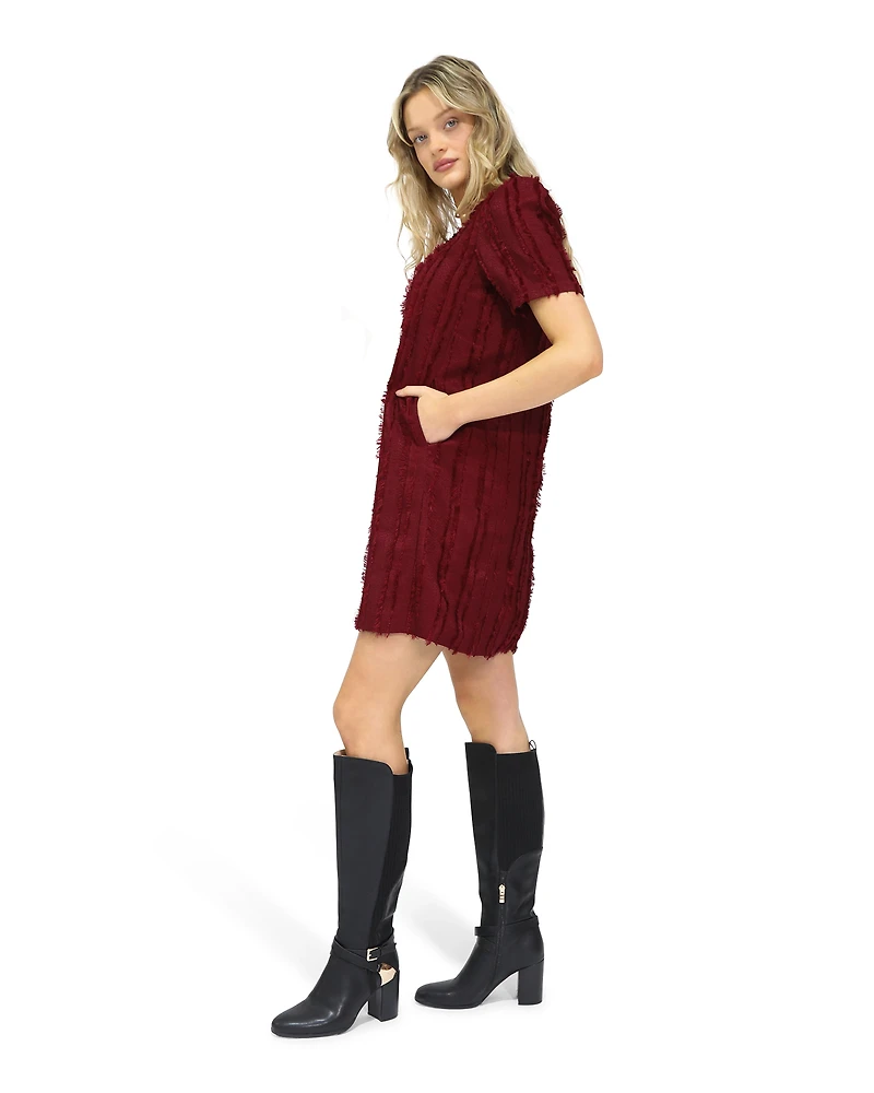 Belle & Bloom Womens Solana Boho Fringe Shift Mini Dress