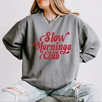 Simply Sage Market - Slow Mornings Club Distressed  Women's Lightweight Garment Dyed Sweatshirt