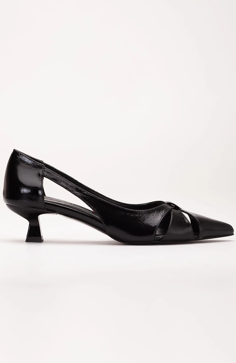 Forever & Always Womens Sidal Kitten Heel Leather Pumps