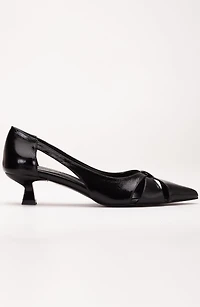 Forever & Always Womens Sidal Kitten Heel Leather Pumps