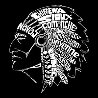 LA Pop Art Men's Word T-Shirt - Indian Tribes