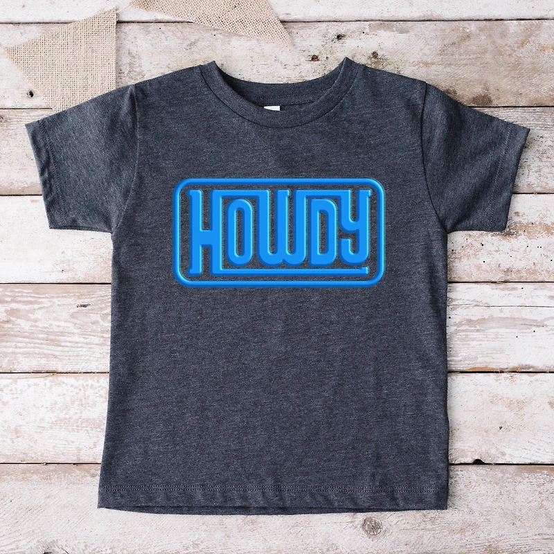 The Juniper Shop - Howdy Square Puff Print Toddler Short Sleeve Graphic T-Shirt