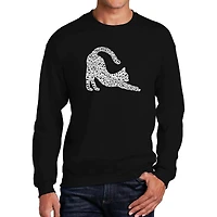 LA Pop Art Stretching Cat - Men's Word Crew Sweatshirt